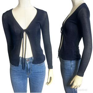 Sole Mio Y2K Millennium Knit Open Tie Long Sleeved Cardigan